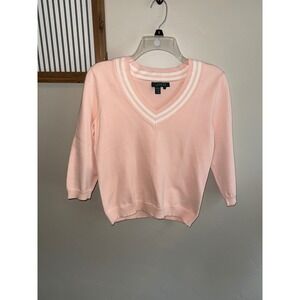 Lauren Ralph Lauren Pink V-Neck Sweater